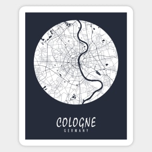 Cologne, Germany City Map - Full Moon Magnet